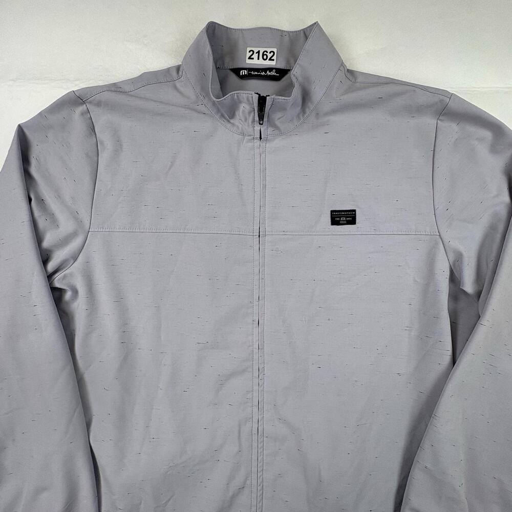 TravisMathew Windbreaker Jacket Mens Large Gray Full Zip Softshell Stretch Golf